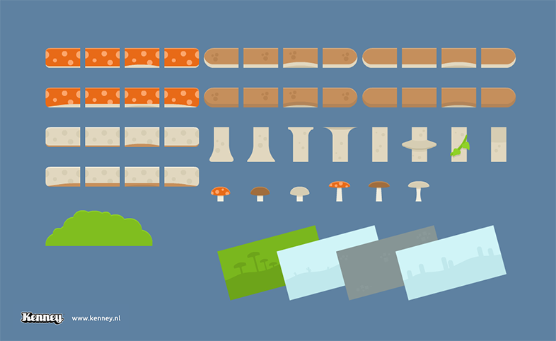 Platformer Art Mushrooms 预览图